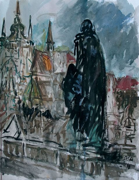 PRAG, Aquarell, 64 x 50 cm